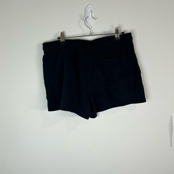 Yogalicious Womens Large Black Lounge Shorts Drawstring Pocket Athleisure Cotton - Picture 3 of 6